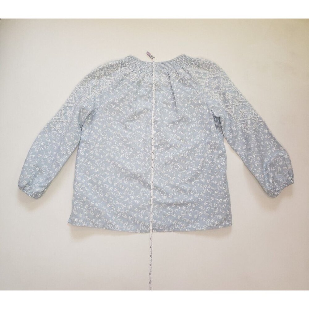 JOIE Peasant Blouse Women's Size Small Embroidered Blue Boho Cottage Core Fairy - Picture 8 of 16